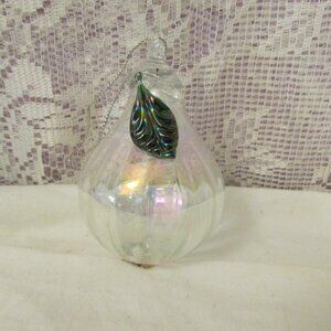 Dansk Blown Glass Pear Iridescent Ornament